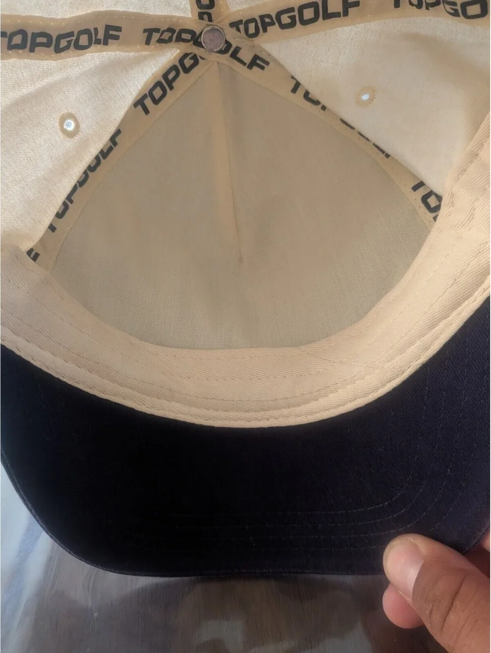 Sega Sonic The Hedgehog Top Golf Hat Cap Adjustable Cream Navy Blue Rare Used